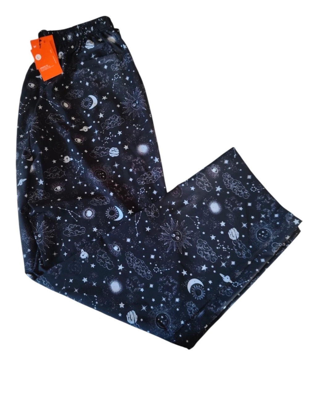 YoungLA Men's Black Cosmic Print Lounge Pants
